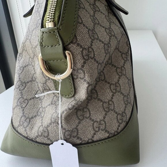 GUCCI Large Joy Boston Bag for Women, GG Canvas Green. Auth - Picture 9 of 16